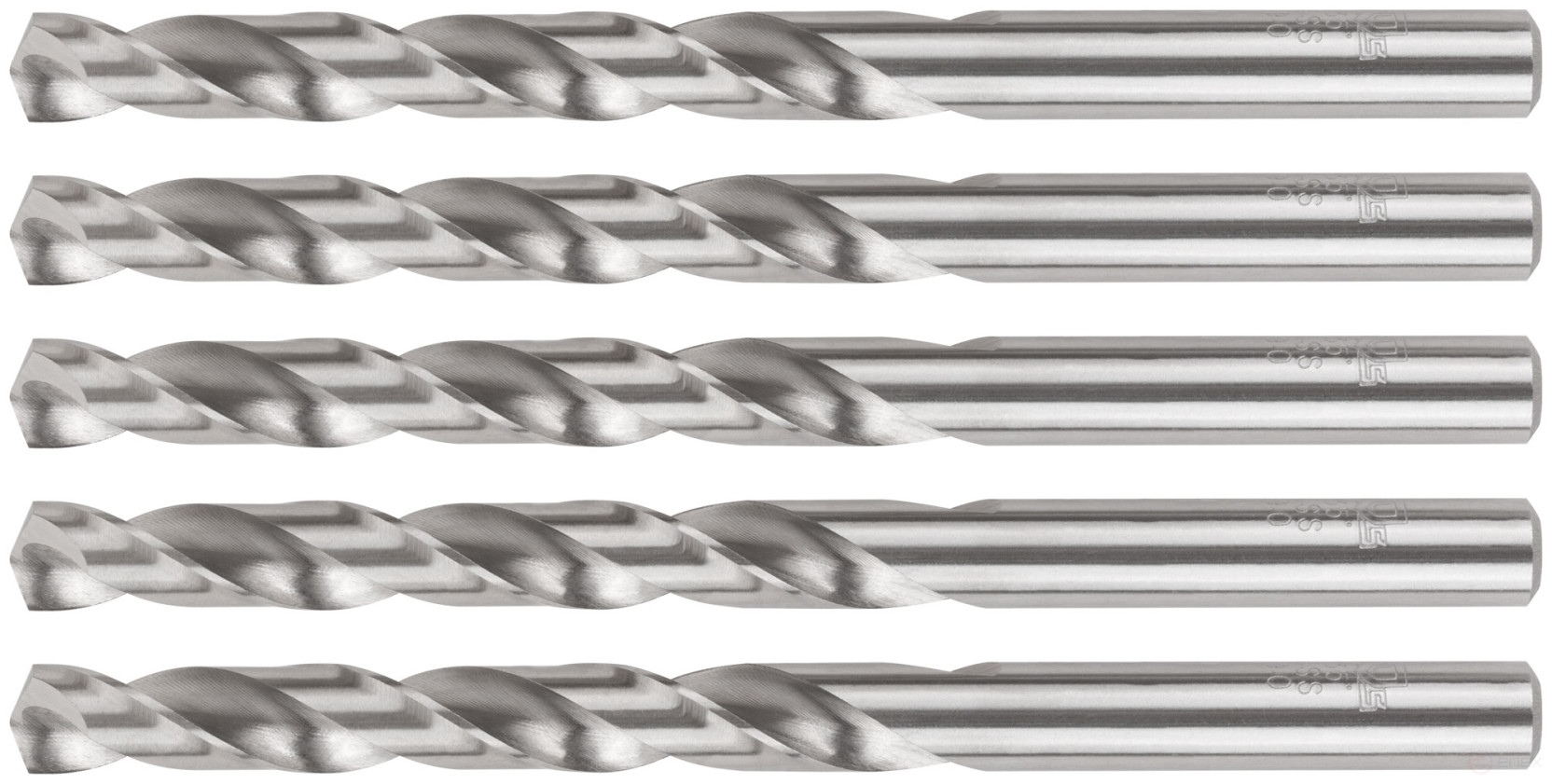 HSS ground metal drills, 135° sharpening angle, 9.0 x 125 mm (5 pcs.)