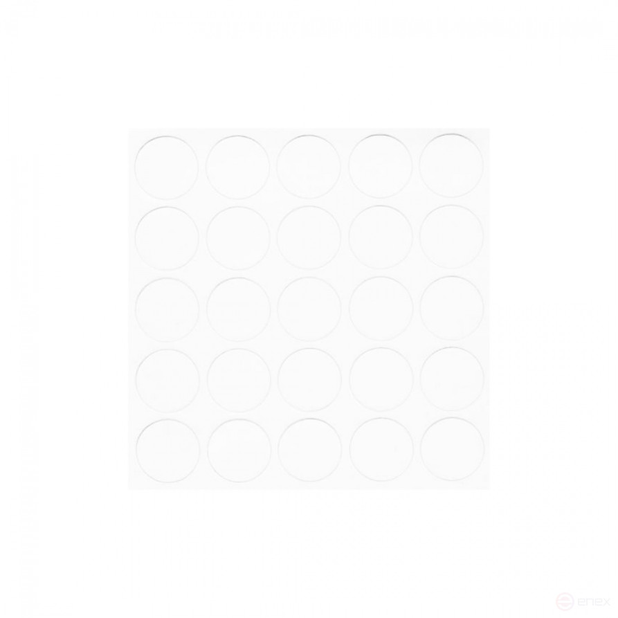 Заглушка самоприлипающая к эксцентрику белый шагрень (02) AKS (лист-70шт.)