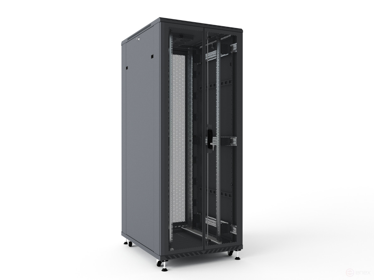 Telecommunication cabinet Ripo 426012PM/B 19" outdoor 42U 600x1200mm Black door perf.