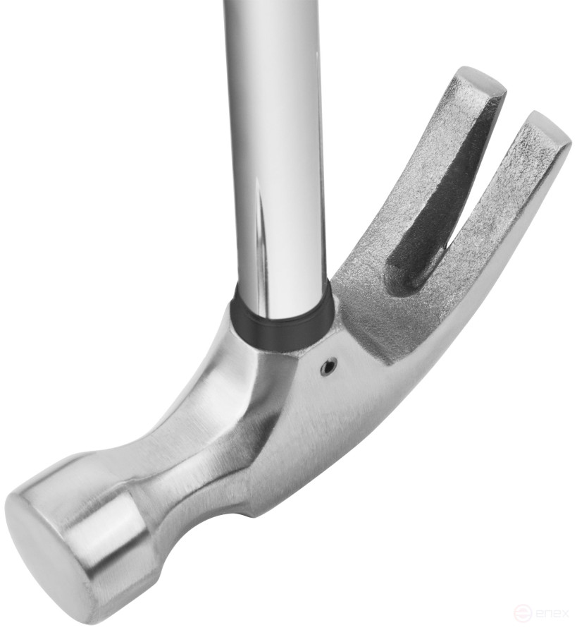 Молоток-гвоздодер, металлическая ручка, резиновая рукоятка 29 мм, 450 гр.