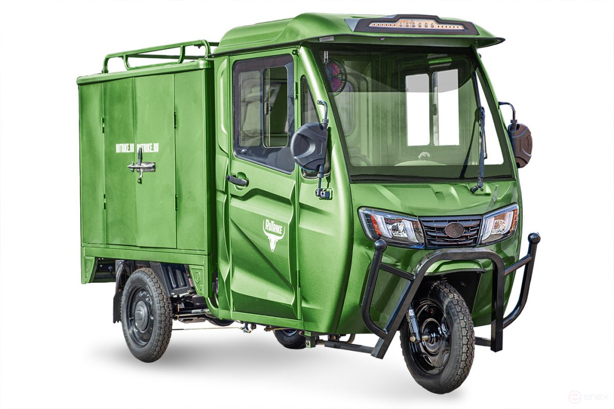 Cargo electric tricycle Rutrike CARGO Cabin Dual, green