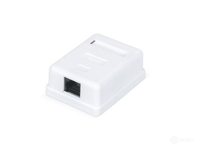 Ripo wall socket, 1 port, Cat.6(Class E), 250 MHz, RJ45/8P8C, Dual IDC T568A/B, unshielded