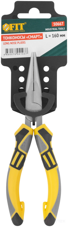 Тонконосы "Смарт", трехцветные прорезиненные ручки, никелевое покрытие 160 мм