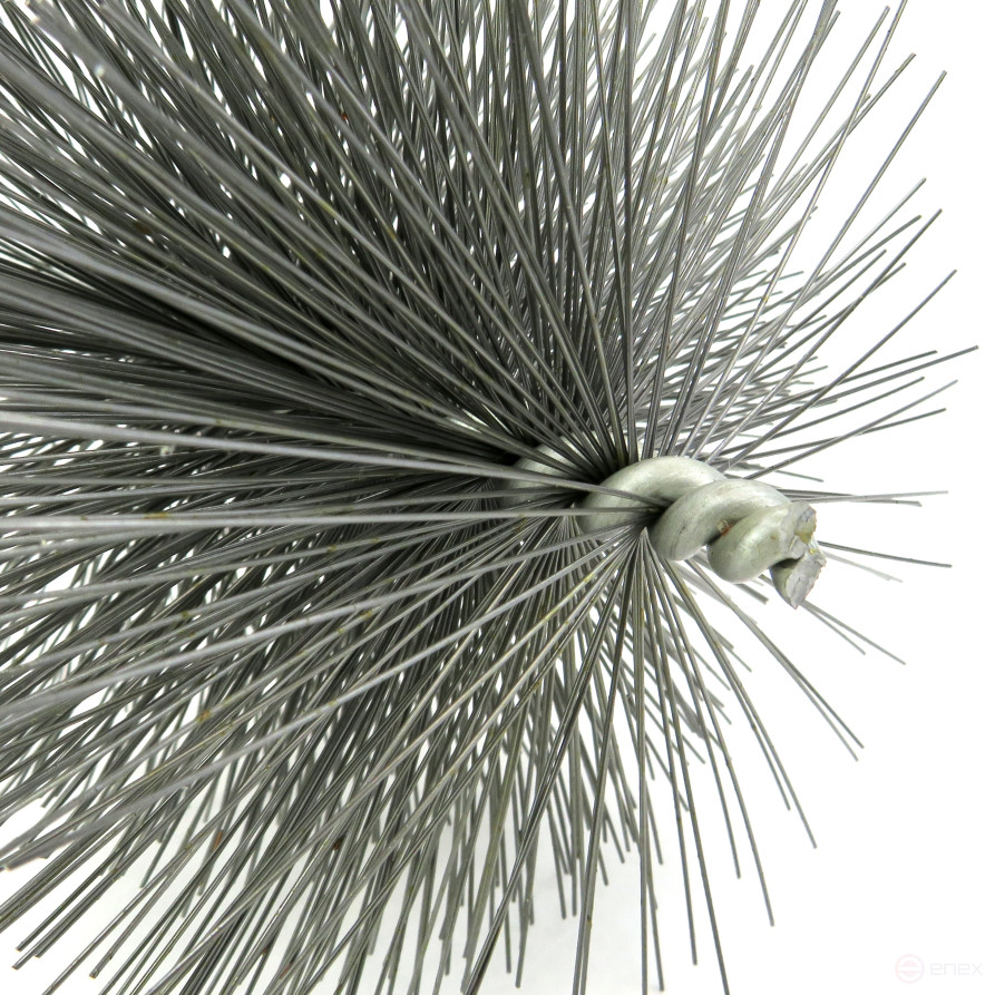 Steel brush D100, pile 0.50, fit M12 thread (14-600) cord brush for cleaning and cleaning holes, channels, heat exchanger, tubes, equipment in furnace, chimney, boiler systems
