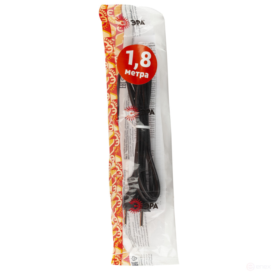 Шнур для бра ЭРА UX-ШВВП-2x0,75-1,8m-B 1,8м ШВВП 2x0,75мм2 черный