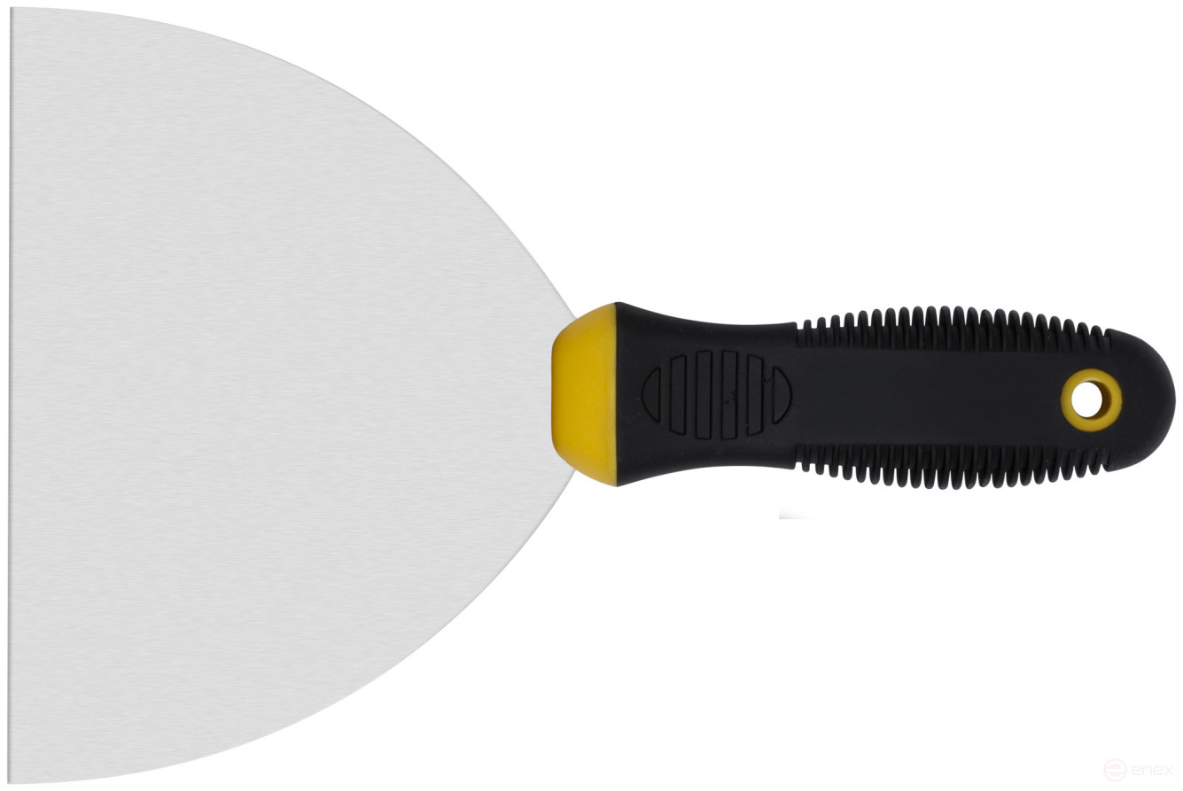 Шпатель, нерж.сталь, черно-желтая прорезин.ручка 6" (150 мм)