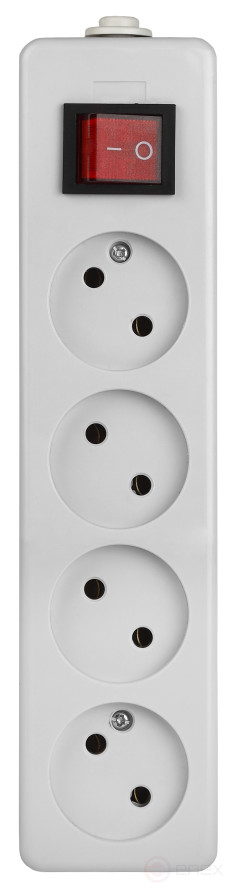ERA K-4s 4 sockets without grounding with switch white