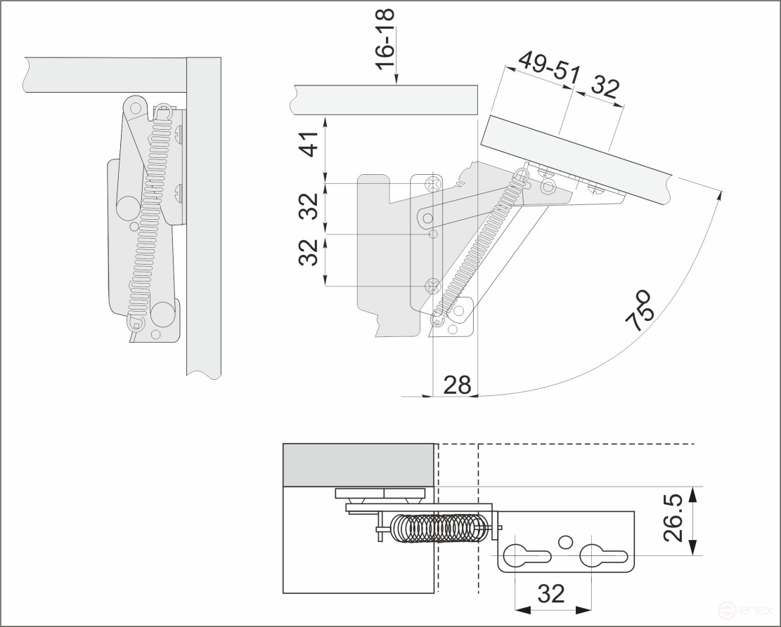 Upper lifting mechanism AKS JUNIOR