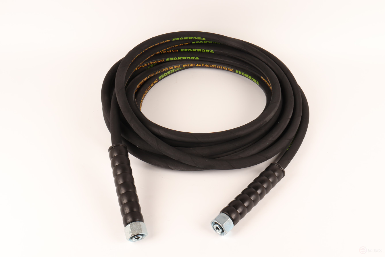 ACG Шланг для АВД 10 м 2-х оплеточный 2SN d-8мм (гайка металл 22х1,5 - 22х1,5) с защитными ручка 1021388