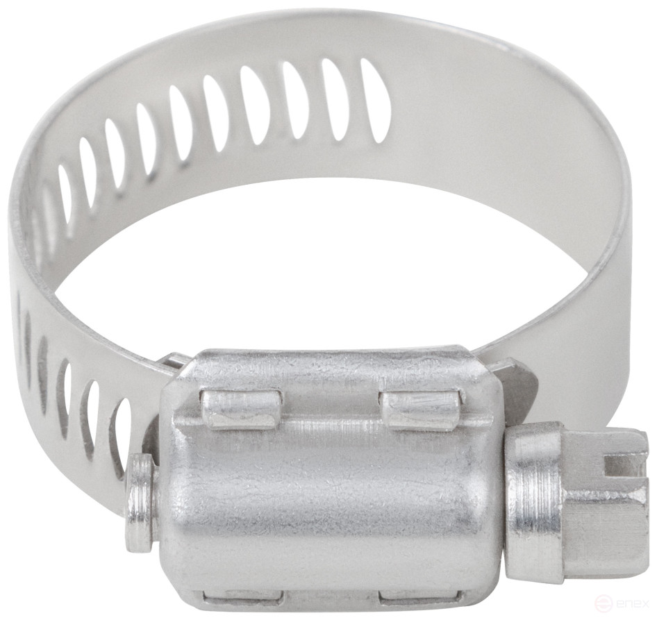 Crimp clamp, 12.7 mm wide, stainless steel.steel 18-32 mm