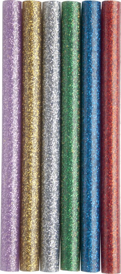 Клей для клеевого пистолета ПРАКТИКА цветные, 6 цветов, металлик, 7 х 100 мм, 12шт / блистер (649-349)