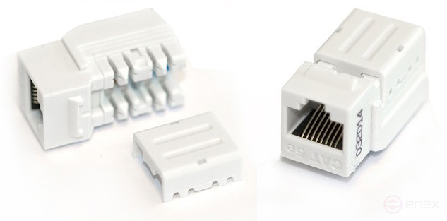 KJNE-8P8C-C5e-90-WH Keystone Jack Insert RJ-45(8P8C), Category 5e, 110 IDC, sealing with NE-TOOL, white