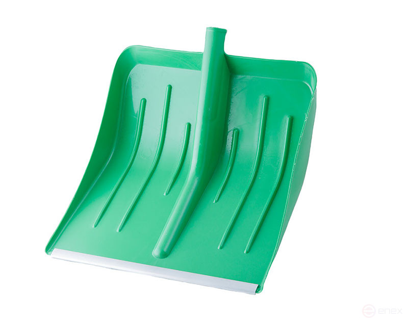 Snow shovel "METELITSA" plastic with aluminum strip made of frost-resistant plastic D.32 aluminum Black+V handle