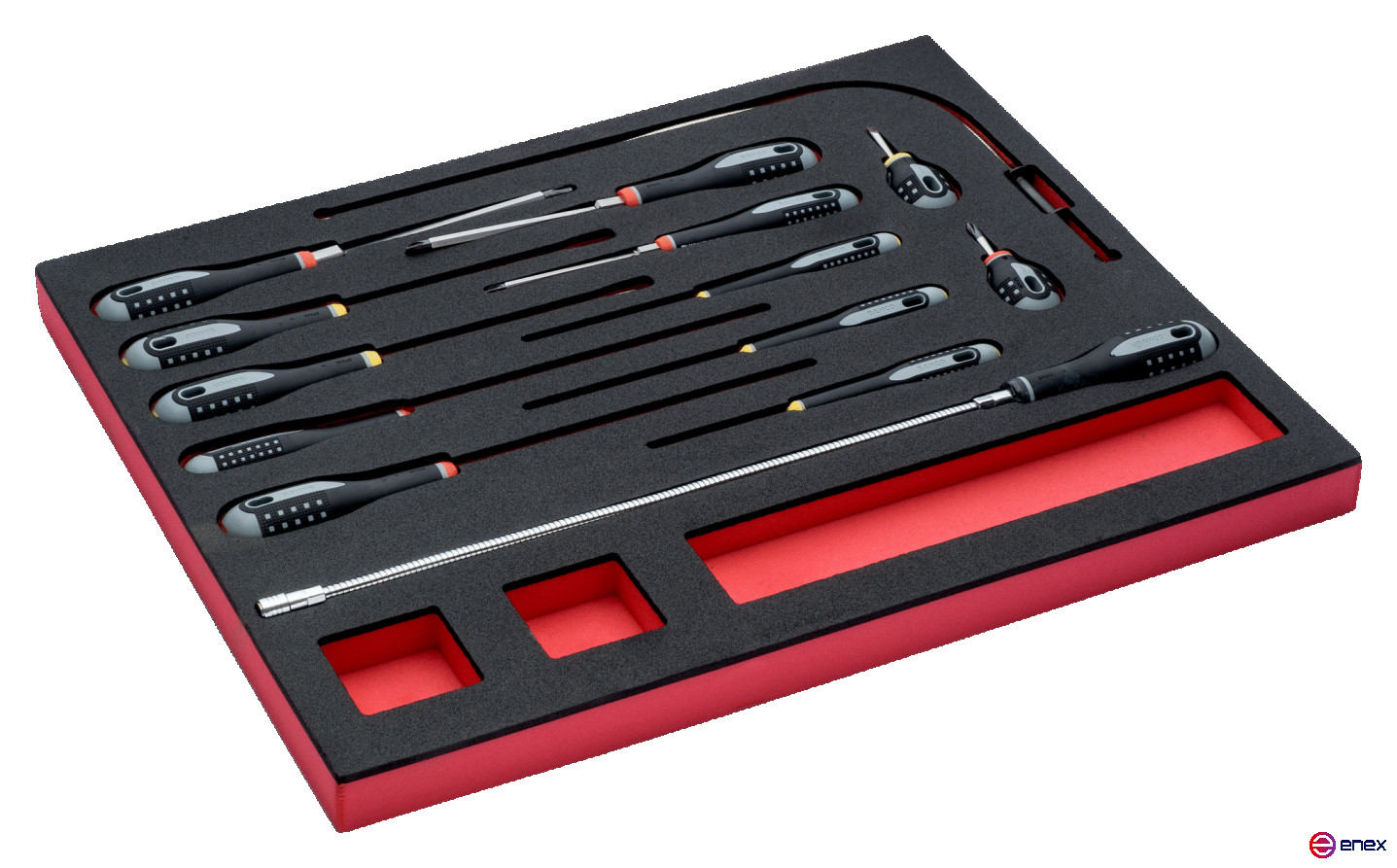 Fit&Go Set of slotted and Phillips screwdrivers in a bed, 14 pcs