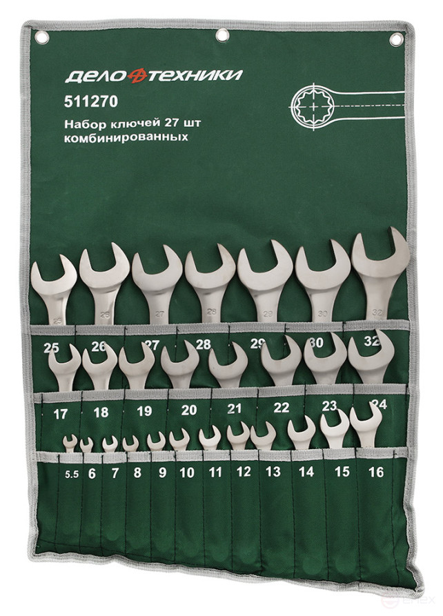 Набор ключей комбинированных 27 шт, (5.5,6,7,8, 9,10,11,12,13,14,15,16,17,18,19,20,21,22,23,24,25,26,27,28,29,30,32 мм) планшет тетрон.