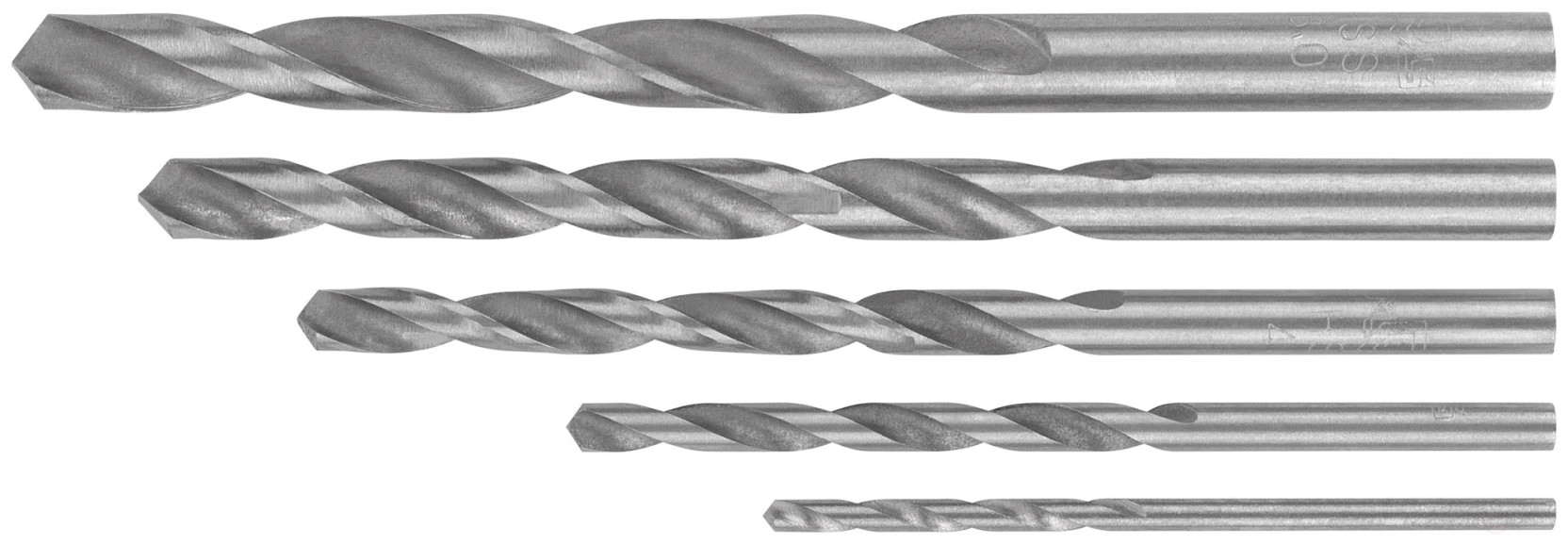 Набор сверл по металлу HSS, угол заточки 118°, в блистере, 5 шт. (2-3-4-5-6 мм)
