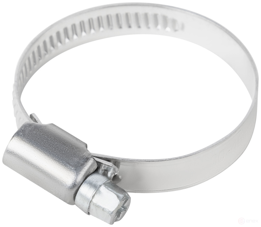 Хомут обжимной накатной, ширина 9 мм, нерж.сталь 30-45 мм