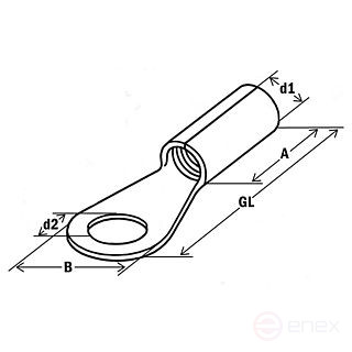 Наконечник кабельный с кольцом 0.25-1.5 M5 (упак.100шт)