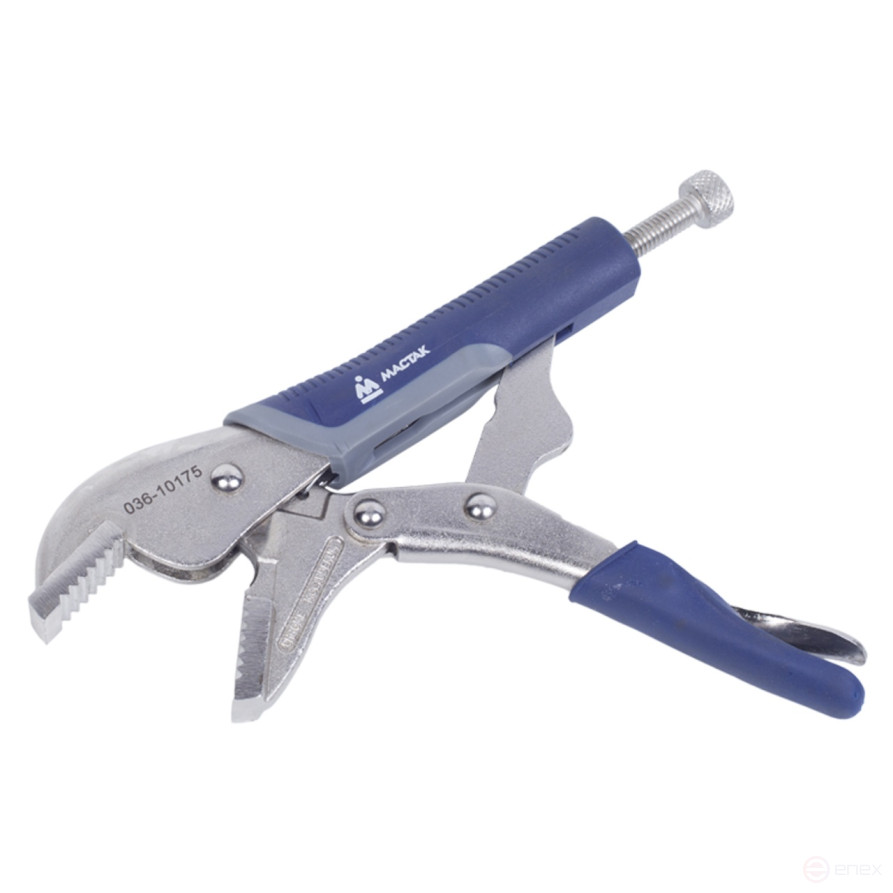 175 mm locking clamp, with straight jaws MASTAK 036-10175H