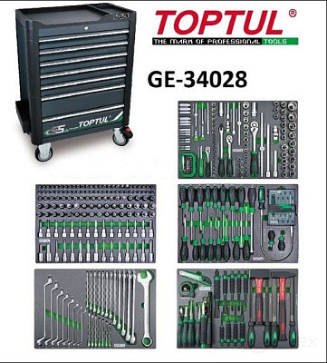 Tool cart 7 boxes with a set of tools 340 items TOPTUL GE-34028