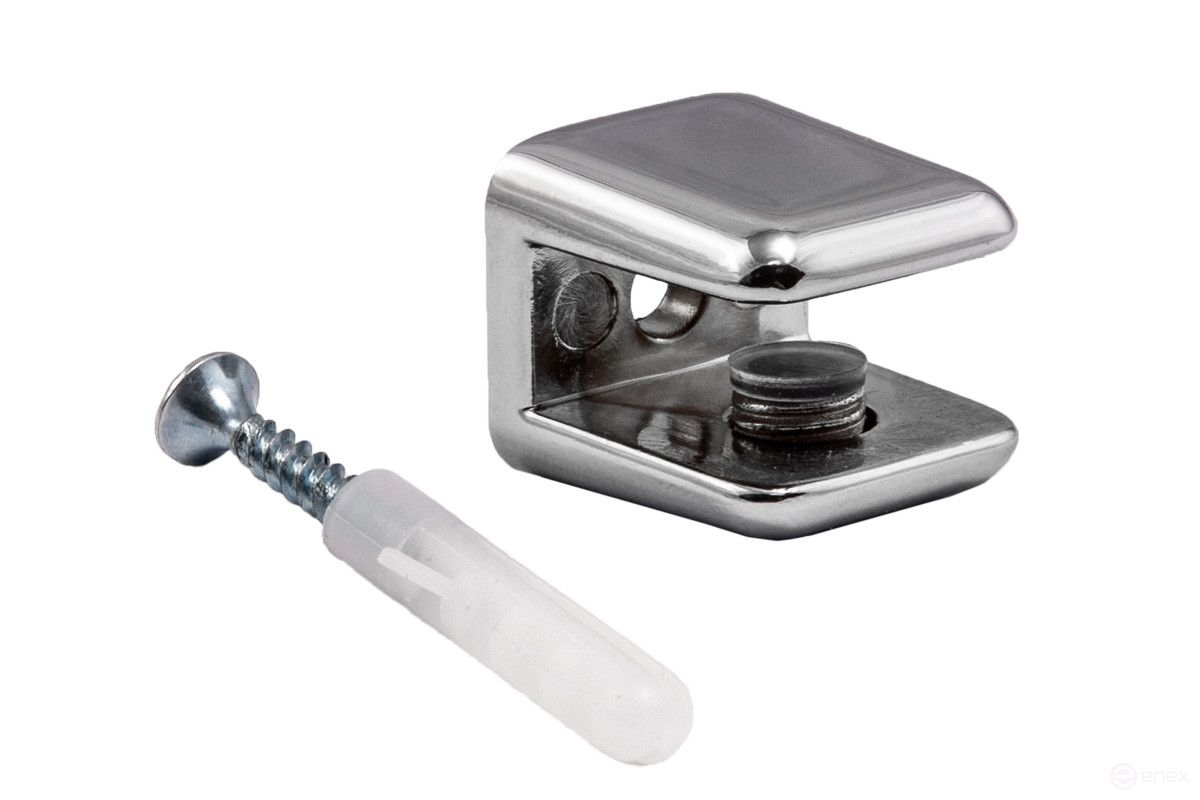 Shelf holder for met glass. AK104 (6-8mm) chrome AKS