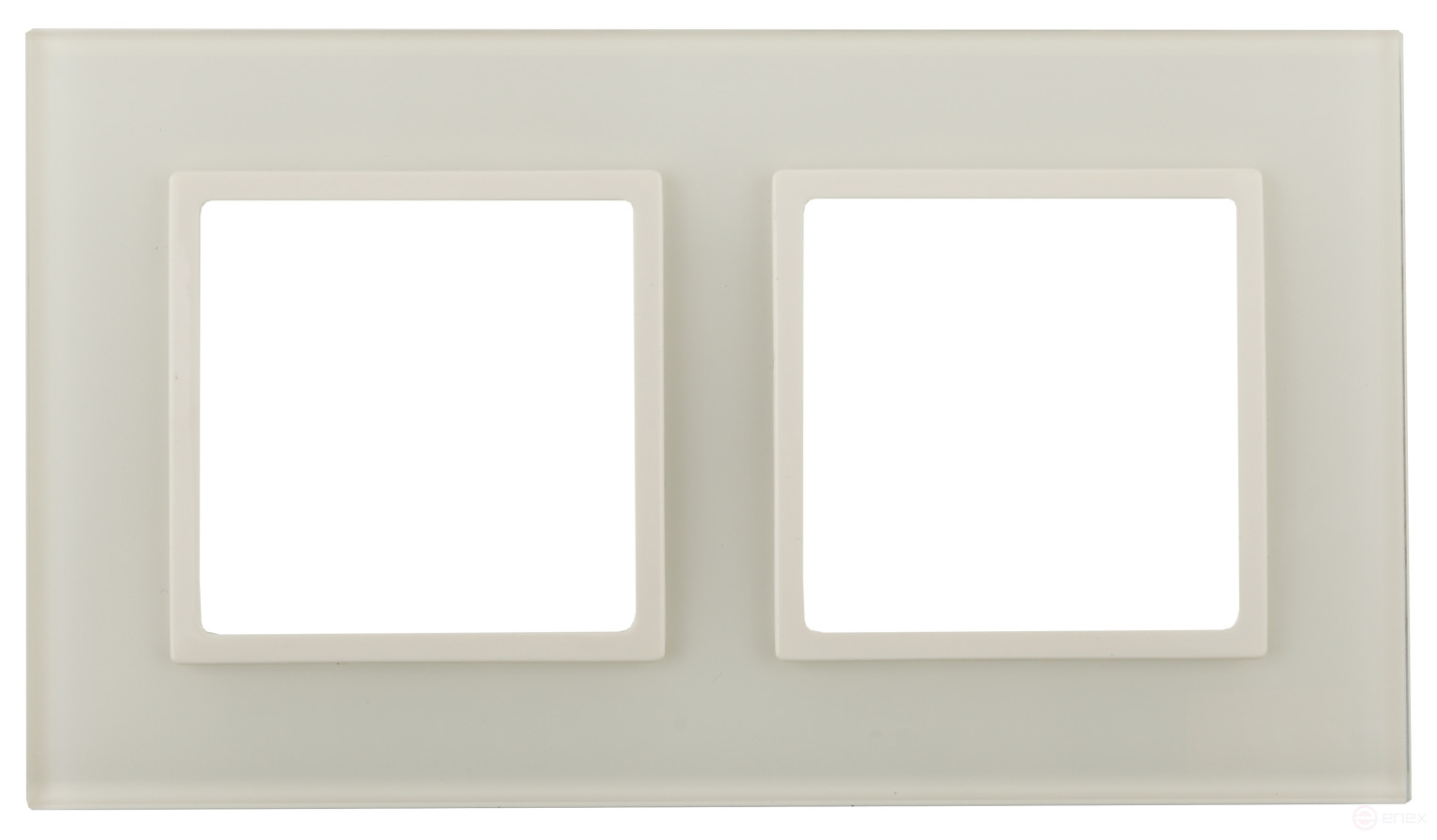 Frame for sockets and switches ERA Elegance 14-5102-02 for 2 posts, glass, ivory+plate bone, white base