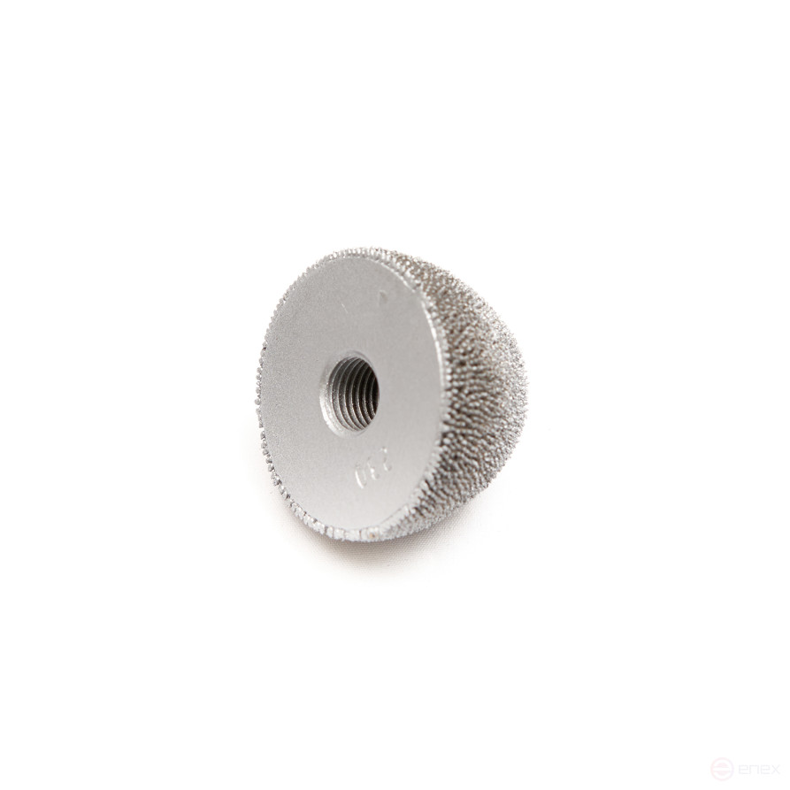 NS142 Rough hemisphere, Ø31.7x19mm, AH 3/8"-24 thread, 230 Grit