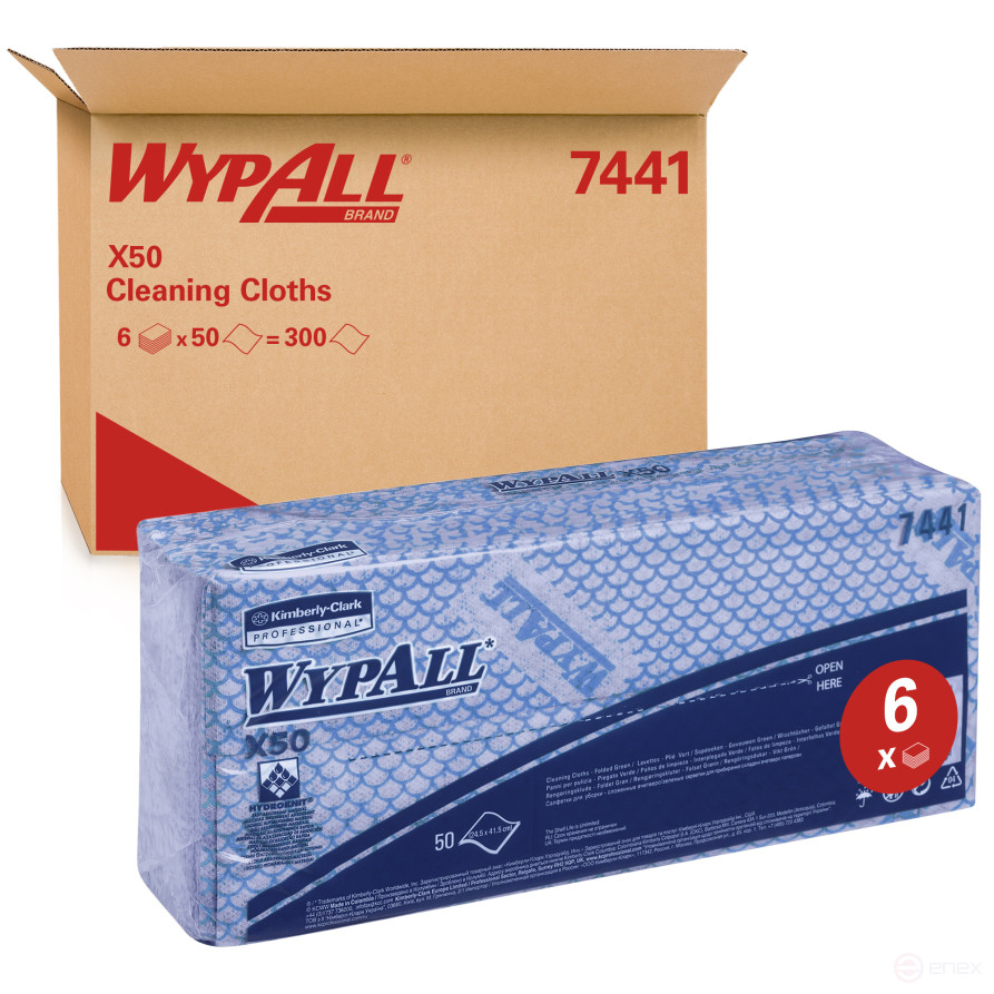 Waipol X50, blue, 1 layer, 6x50l. (6 packs x 50 sheets)