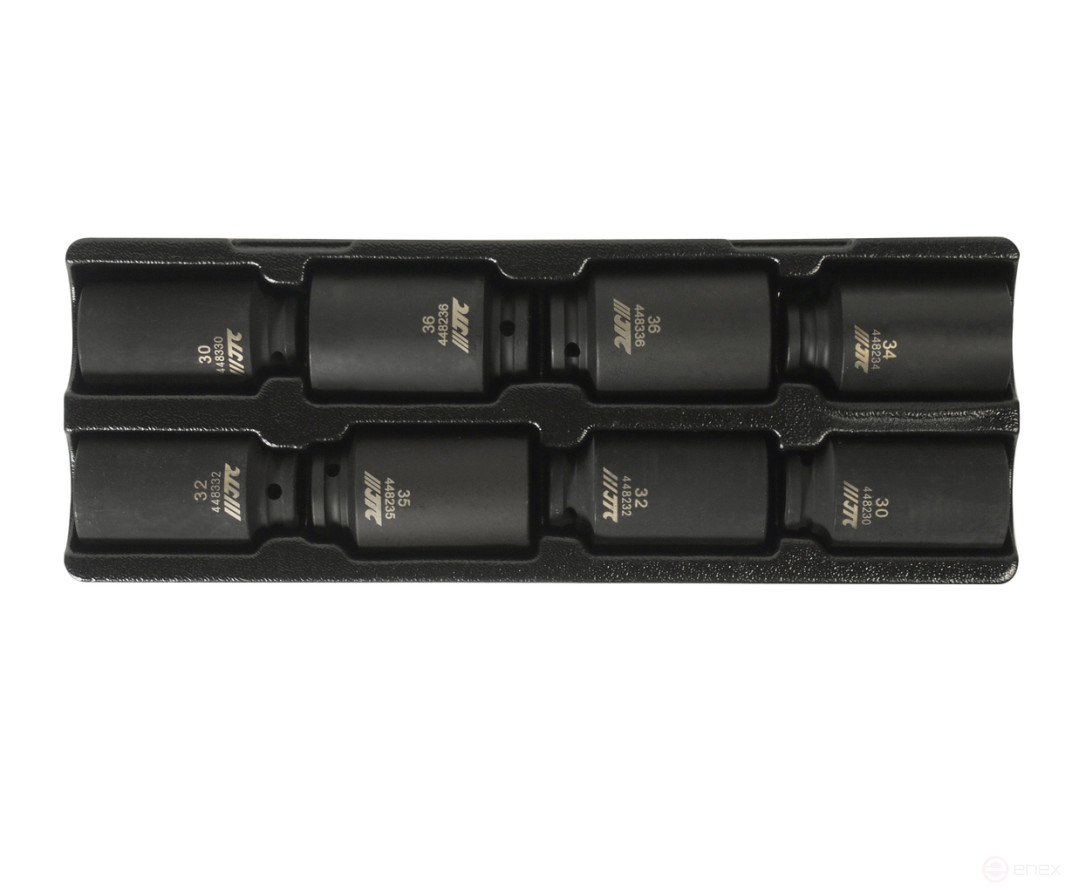 Набор головок торцевых 1/2" (6-ти гранных 30-36мм/12-гранных 30-36мм) глубоких 8 предметов JTC