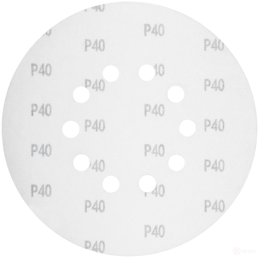 Круги шлифовальные с отверстиями (липучка), алюминий-оксидные, 225 мм, 5 шт. Р 40