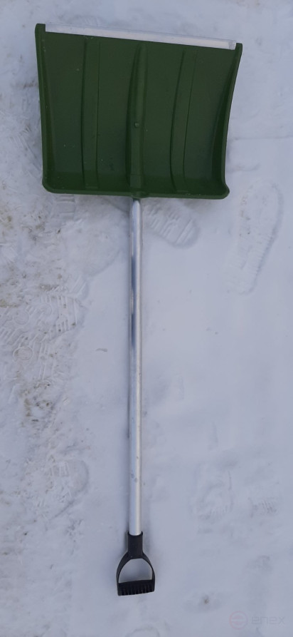 Лопата пластмассовая "ЛЕДОк" ЦВЕТНАЯ с алюминиевым черенком и V-образной ручкой, 470х350 мм