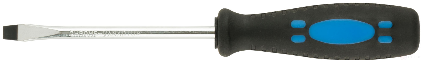 Screwdriver "Standard", CrV steel, rubberized black and blue handle 6x100 mm SL