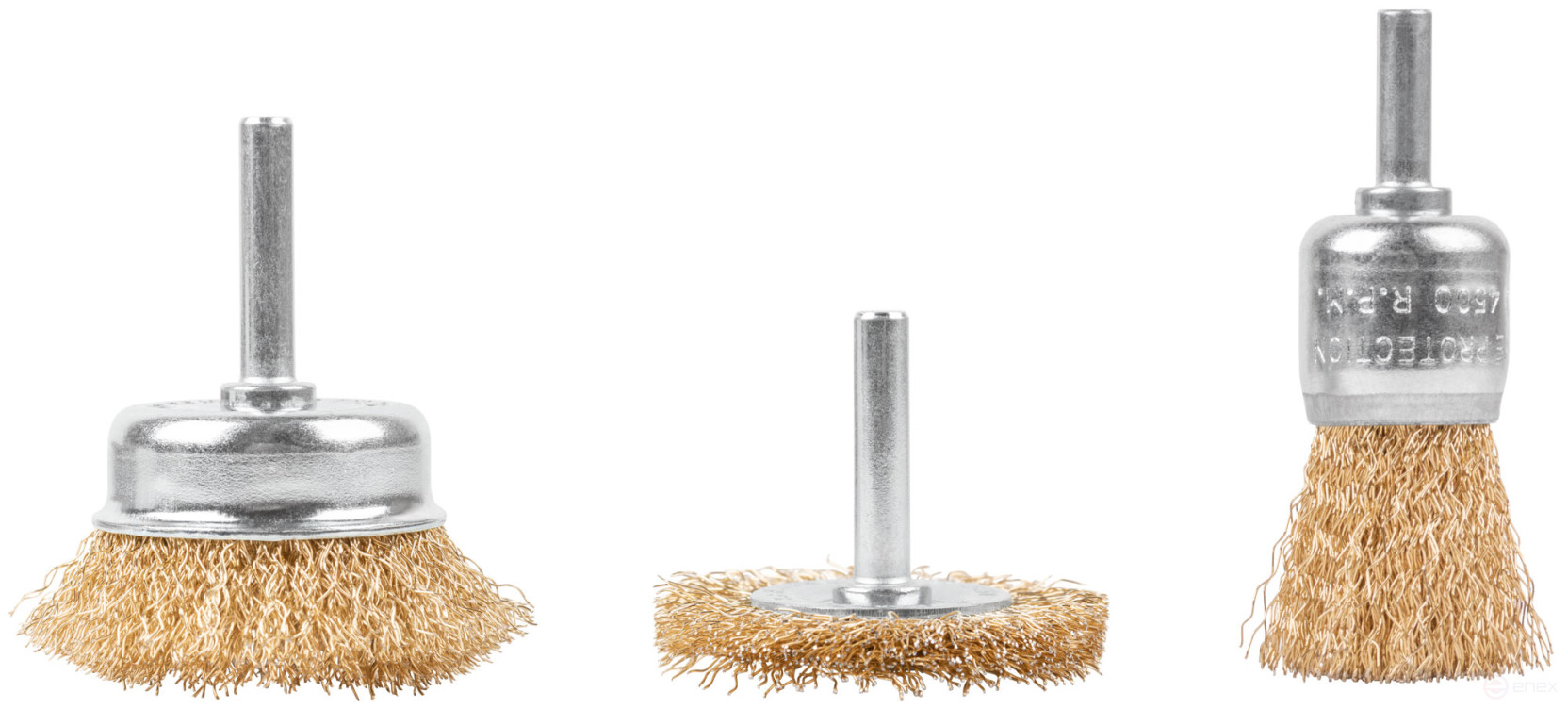 Набор щеток для дрели, 3 шт. ("Чашки" 25, 50 мм, "Плоская" 50 мм, латун. витая проволока, блистер, CUTOP Profi)