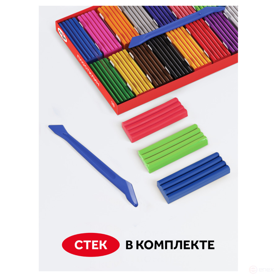 Plasticine Gamma "Cartoons", 18 colors, 360g, with stack, cardboard. packaging