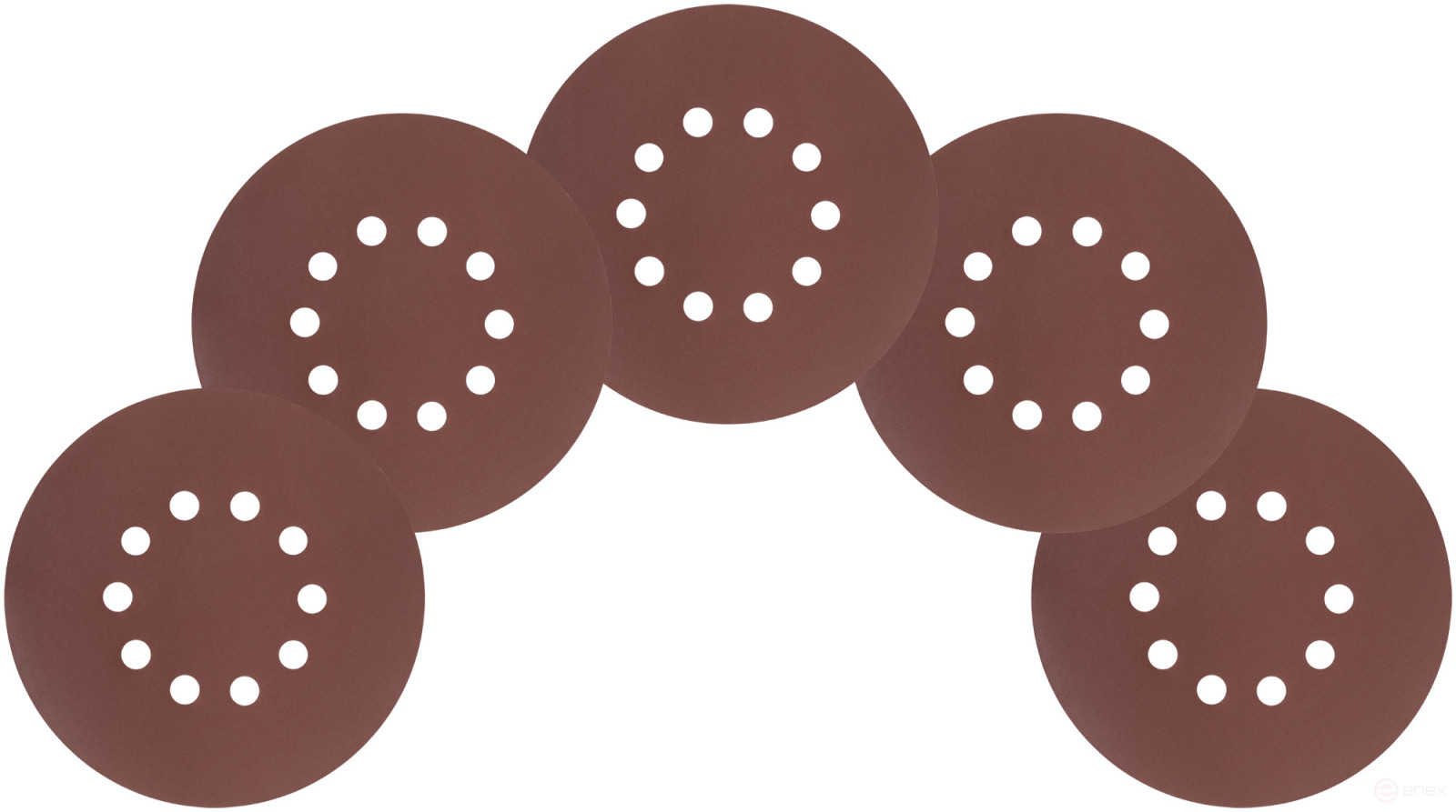 Круги шлифовальные с отверстиями (липучка), алюминий-оксидные, 225 мм, 5 шт. Р 320