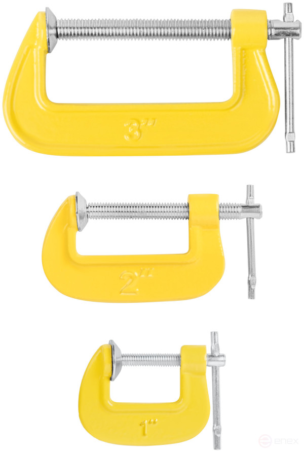 Clamps type "G", set of 3 pcs. 1", 2", 3"