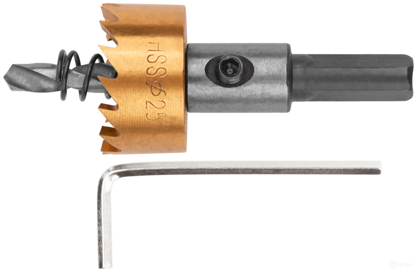 Коронка кольцевая по металлу, HSS сталь, титановое покрытие 25 мм