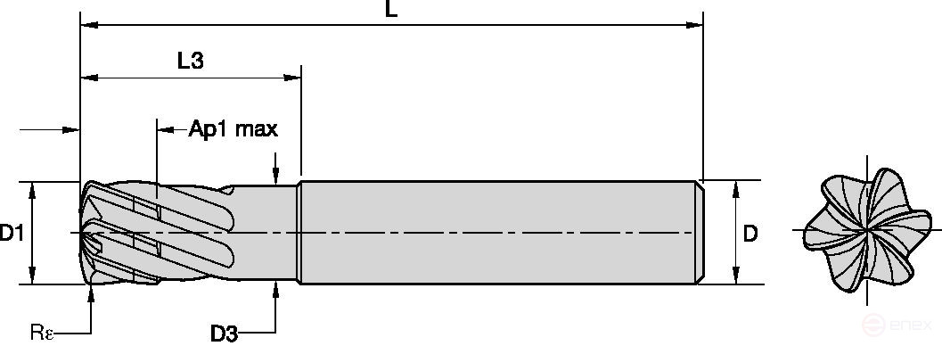 Milling cutter KMDA0800A6ANA KC639M