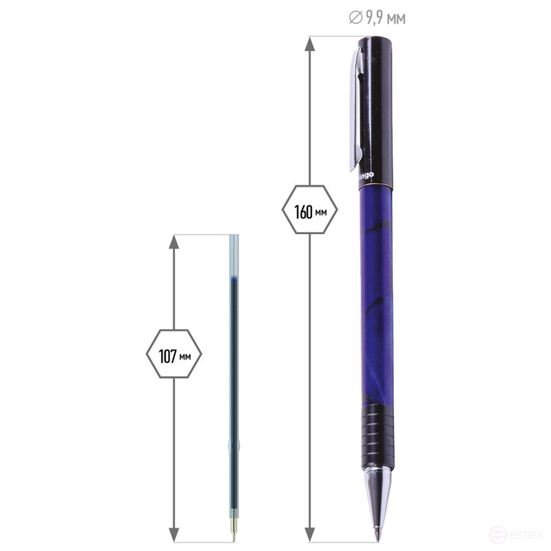 Ручка шариковая подарочная Berlingo "Fantasy" синяя, 0,7 мм, корпус: синий акрил