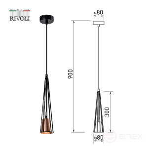 4160-201 Светильник подвесной (подвес) Rivoli Emily 4160-201 1 х GU10 25 Вт дизайн потолочный