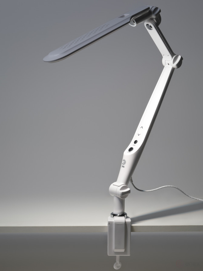 Настольный светильник ЭРА NLED-496-12W-W светодиодный на струбцине белый