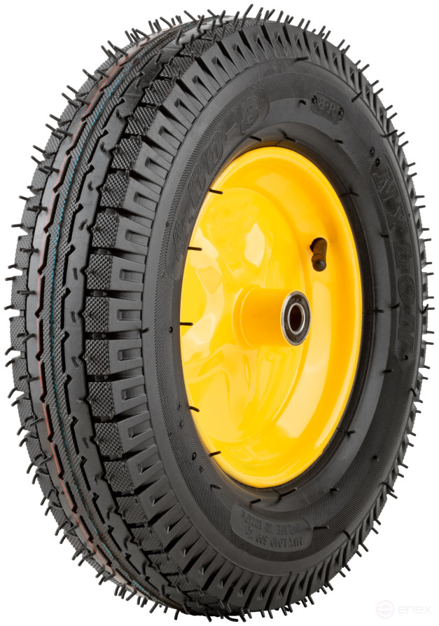 Колесо запасное, 8 слойная шина, 390х90x220 мм для тачек 77609; 77612; 77627 (4,80"/4,00"-8") (посадка ширина 90 мм, диаметр 16 мм)