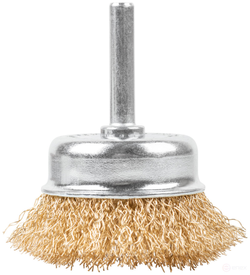 Щетка для дрели, тип "Чашка", латун. витая проволока 0,3 мм, 50 мм, блистер, CUTOP Profi