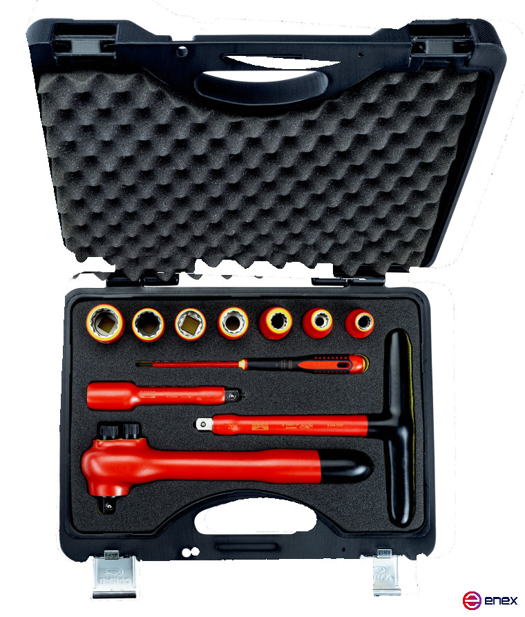 1/2" Set of insulated end heads 10-22 mm, 11pcs