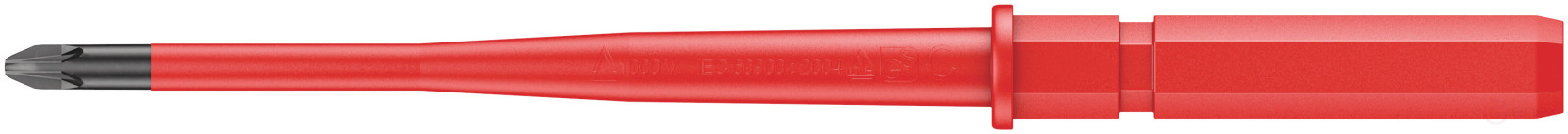 65 iS PZ Kraftform Kompakt VDE Replaceable phillips screwdriver with narrowed rod, PZ 1 x 154 mm