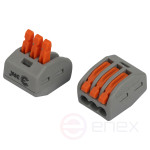 ERA terminal NO-225-421 universal 222-413 with levers 3-wire 0.08-2.5/4 mm2 package of 4 pieces
