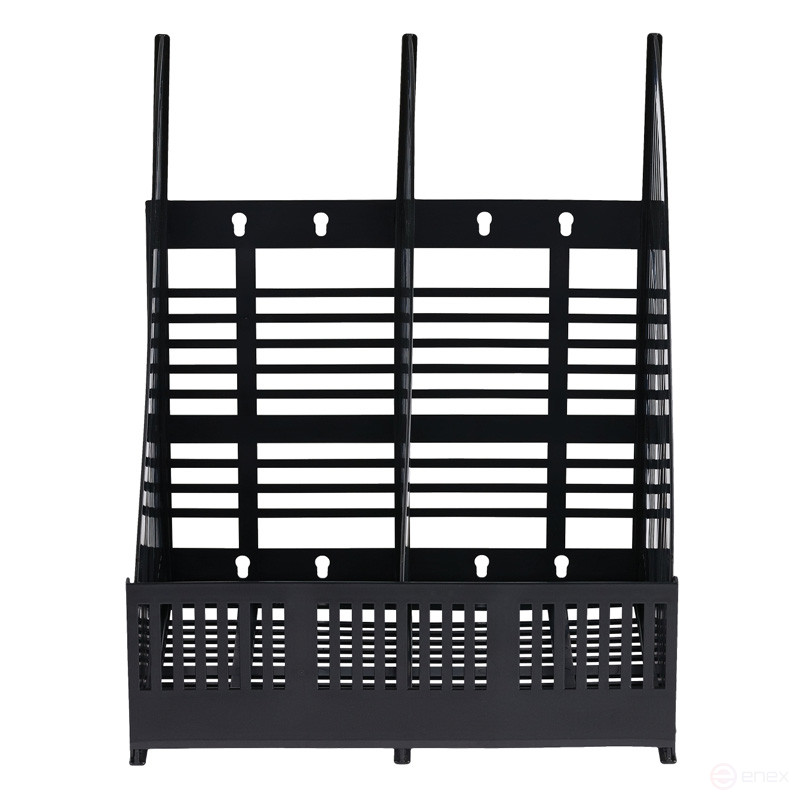 Лоток для бумаг вертикальный СТАММ "Line", сборный, 2 отделения, черный