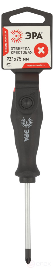 75PZ1 Отвертка ЭРА PZ 1х75 мм крестовая двухкомпонентная рукоятка