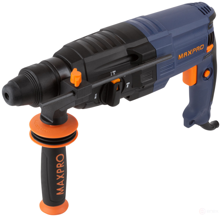 MAX-PRO Rotary hammer mounting 800 W; 0-1100 rpm; 2.8 J; 3 modes; L/W/M-30/26/13; 3.4 kg; SDS-PLUS; anti-vibration handle; rubber inserts; cut