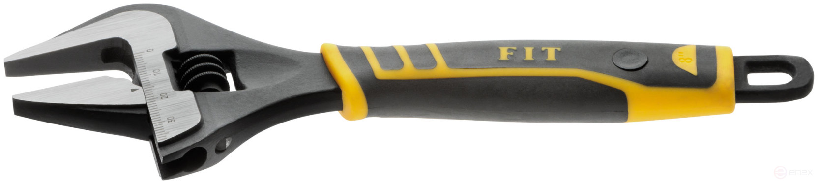 Adjustable "Style" wrench, narrow jaws, scale, extra magnification.gripper, rubberized. handle 200mm (39mm)